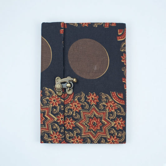 Navy Medallion lock diary on a plain background
