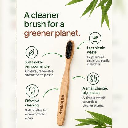 Natural bamboo toothbrush features