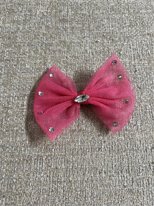 Pink bow with silver embellishments 