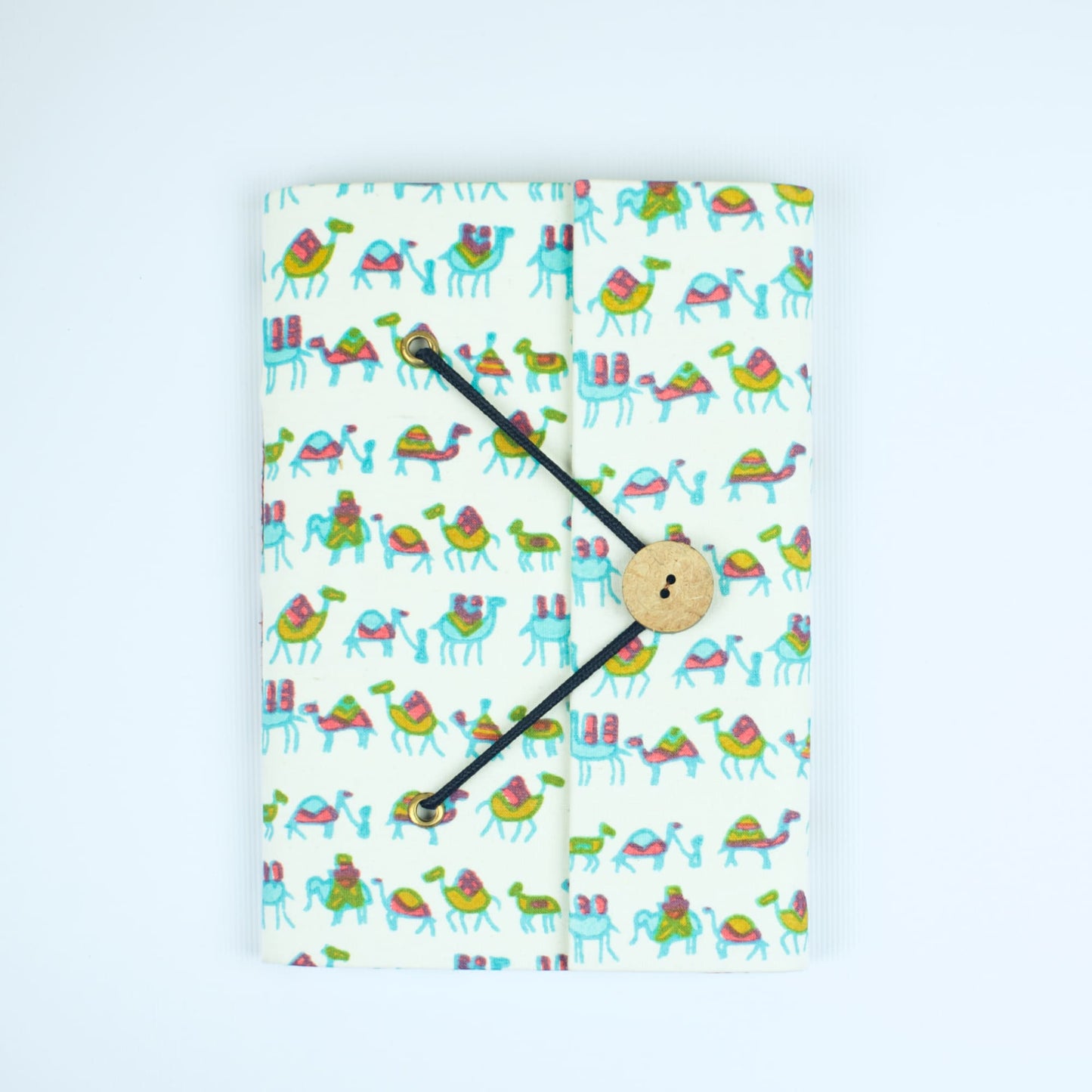 Illustration Blue Diary, 5 by 7 inch handmade fabric cover – front cover view