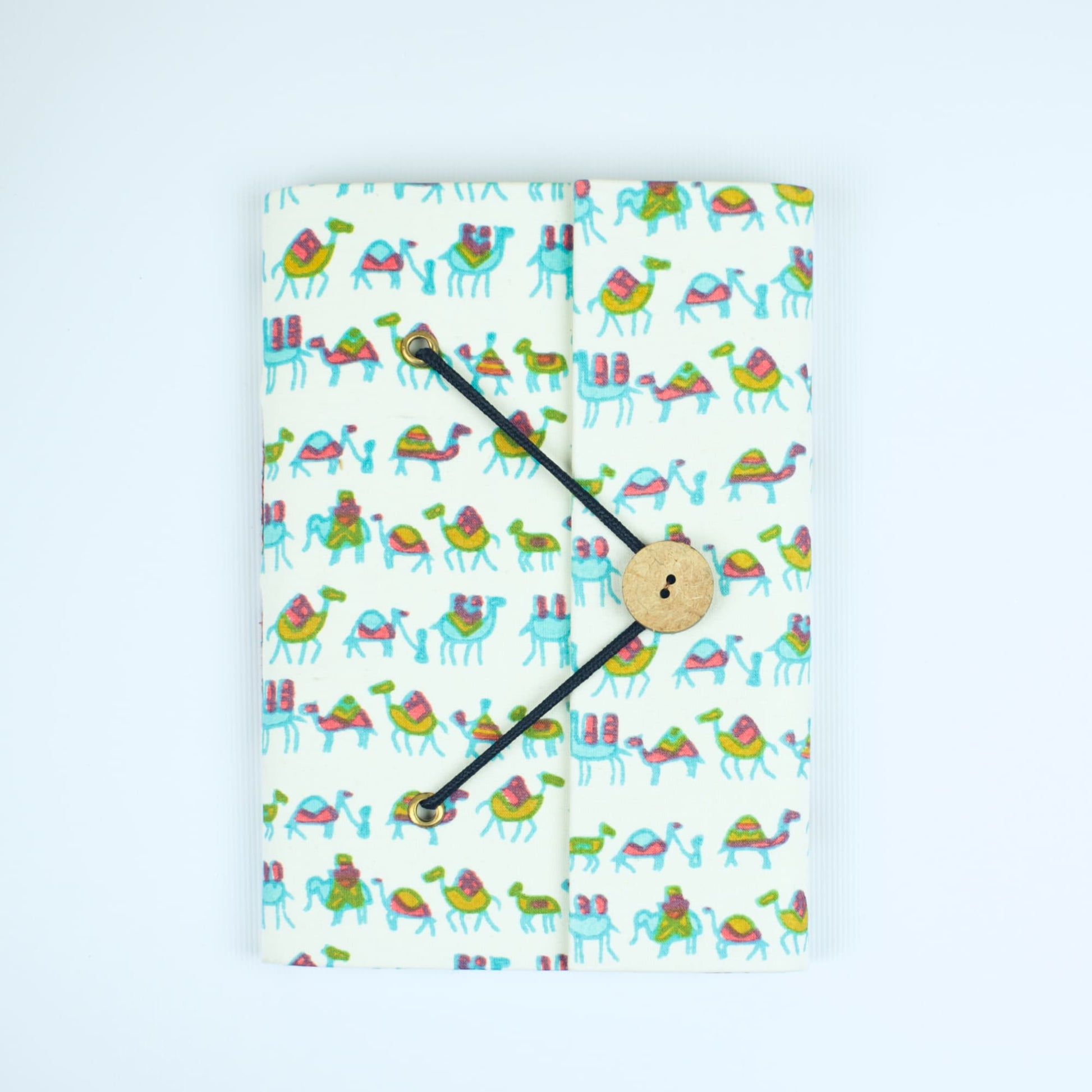 Illustration Blue Diary, 5 by 7 inch handmade fabric cover – front cover view
