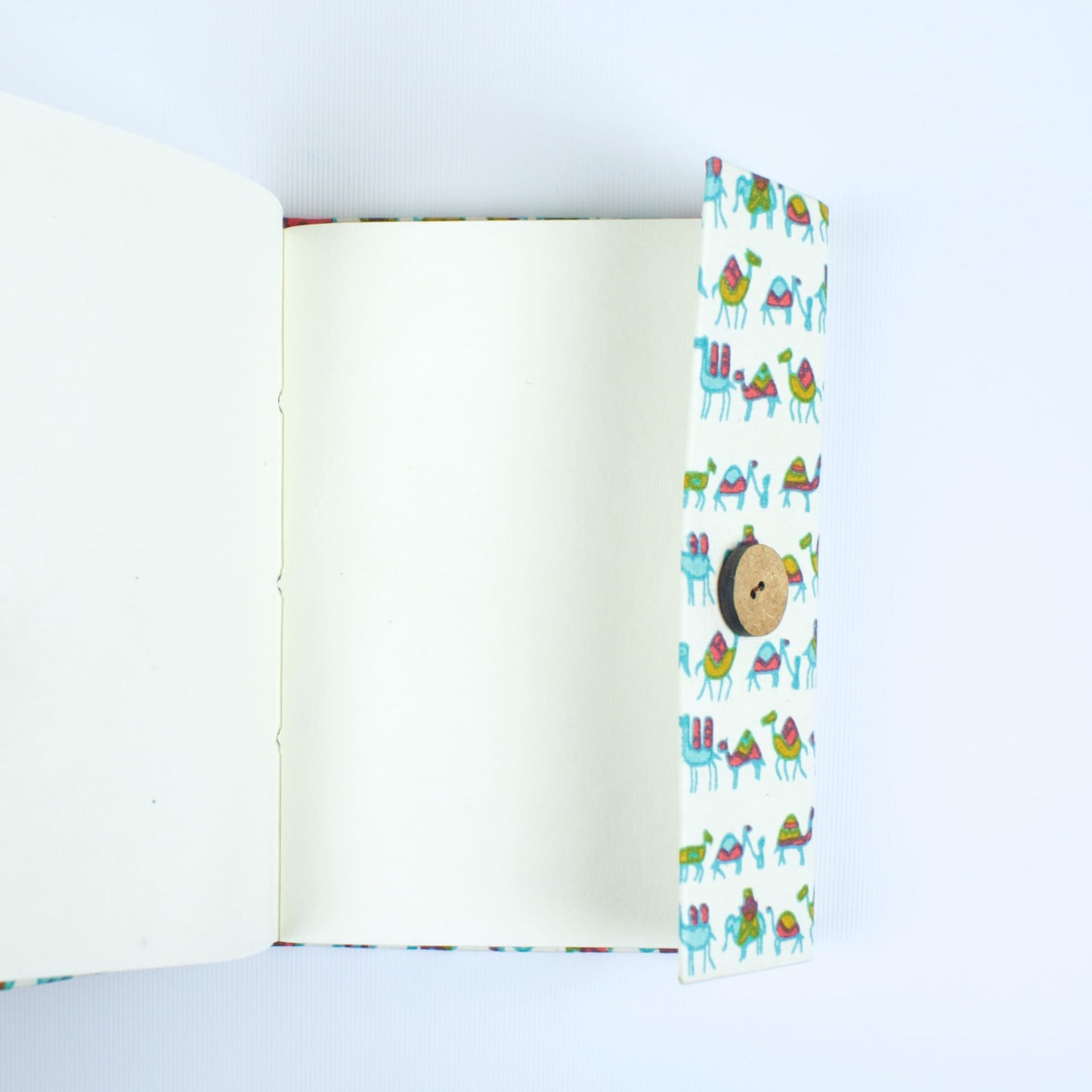 Illustration Blue Diary opened to show handmade paper pages