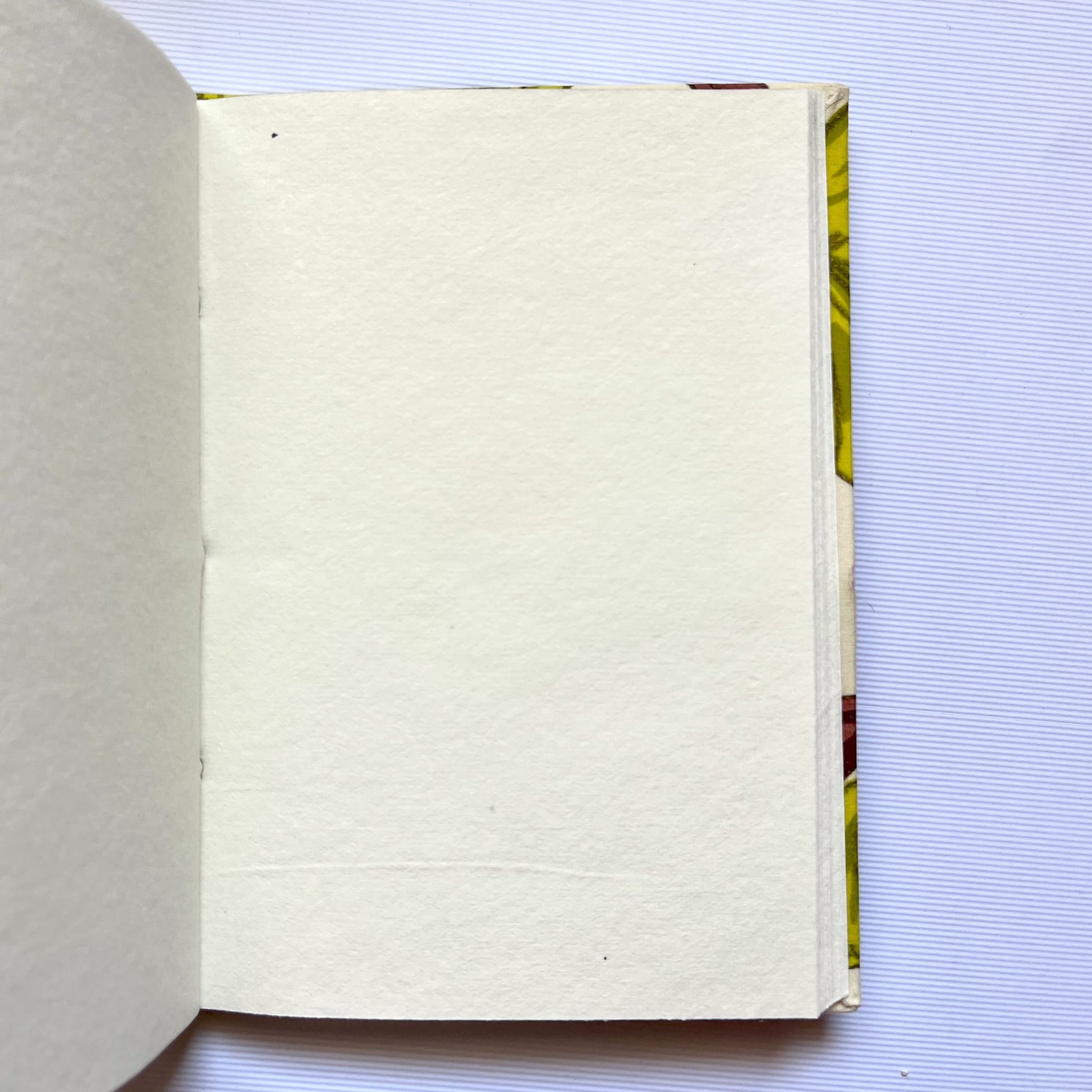 Large Floral Green Diary opened to show handmade paper pages