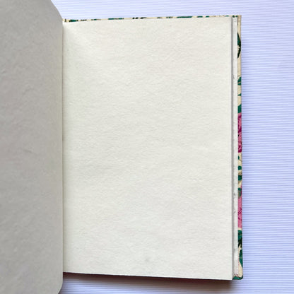 Garden Floral Pink Diary opened to show handmade paper pages