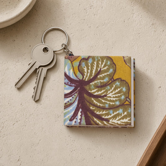 Yellow Leaf keychain diary with keys
