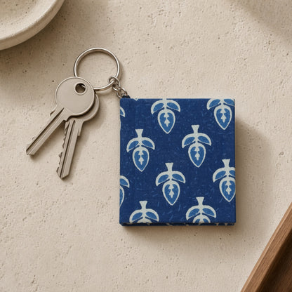 Blue Leaf keychain diary with keys