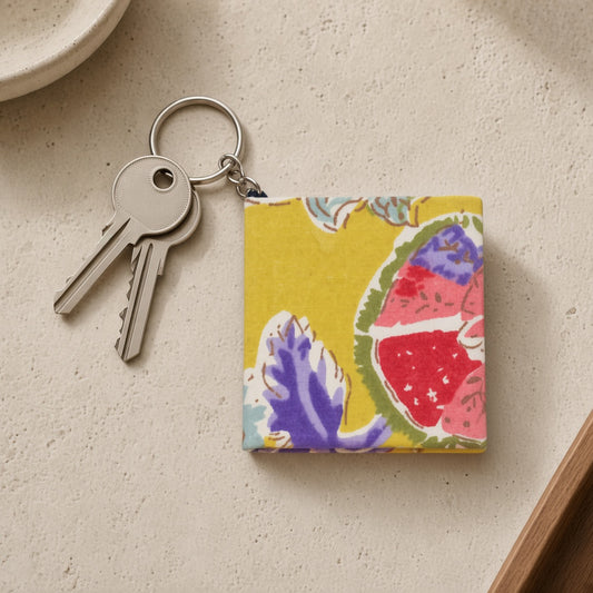 Yellow Fruit keychain diary with keys