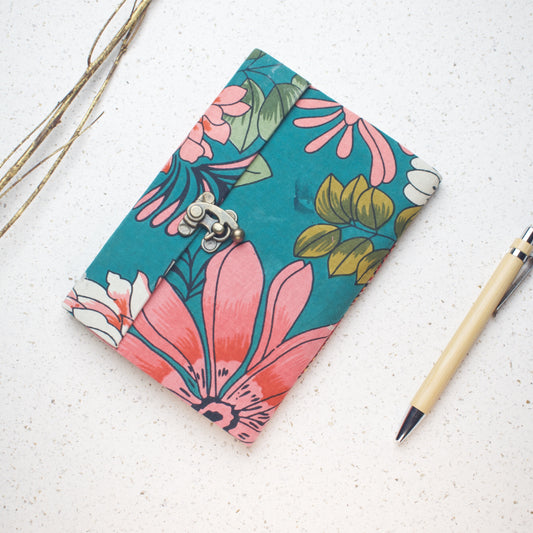 Green Floral lock diary