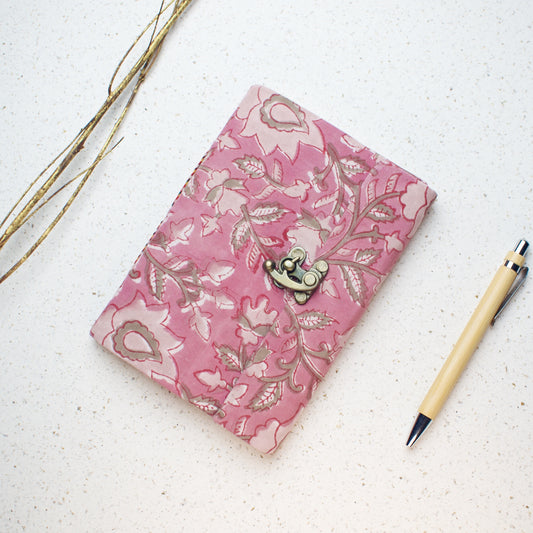 Pink Floral lock diary
