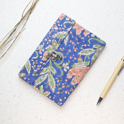 Blue Floral lock diary