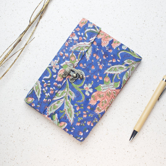 Blue Floral lock diary