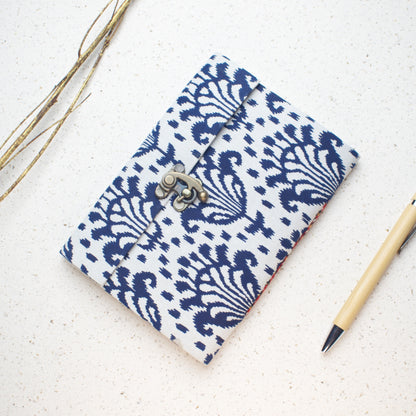 Navy Ikat lock diary
