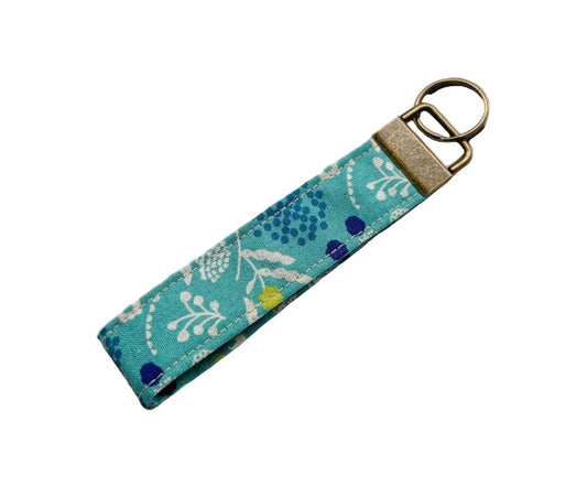 blue coloured fabric keychain