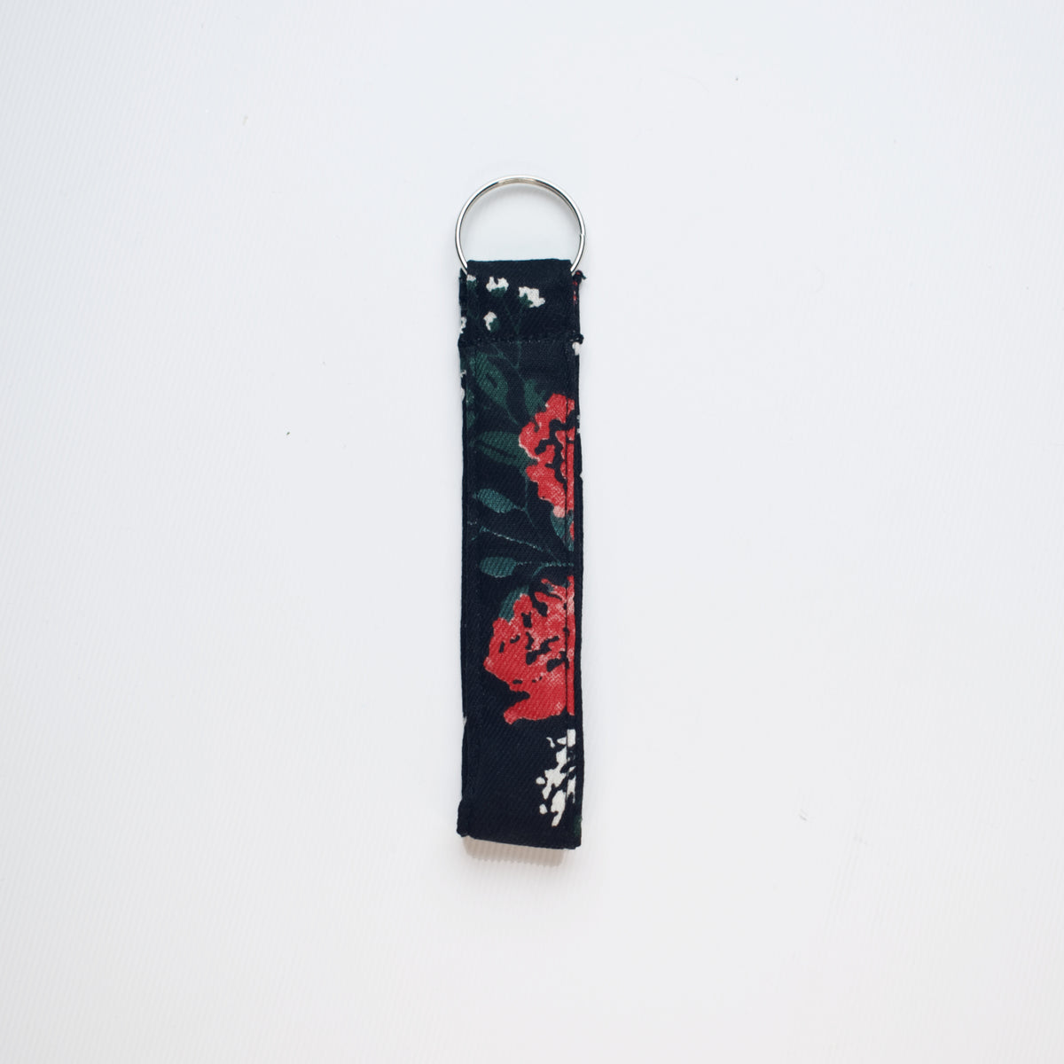 Navy Floral keyring detail view