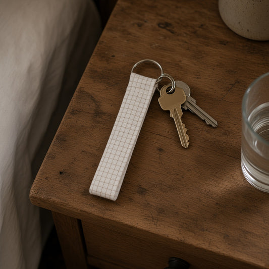 Beige Check keyring product view