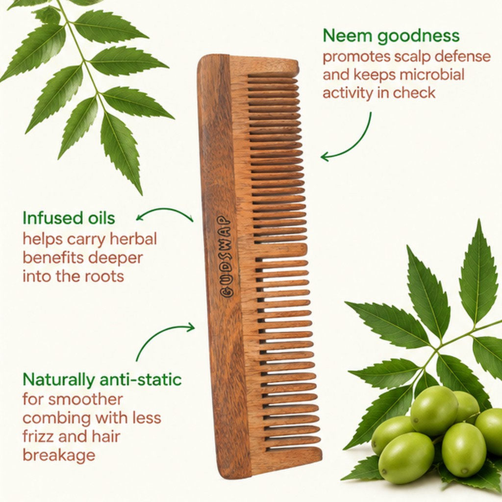 Natural neem wood comb benefits