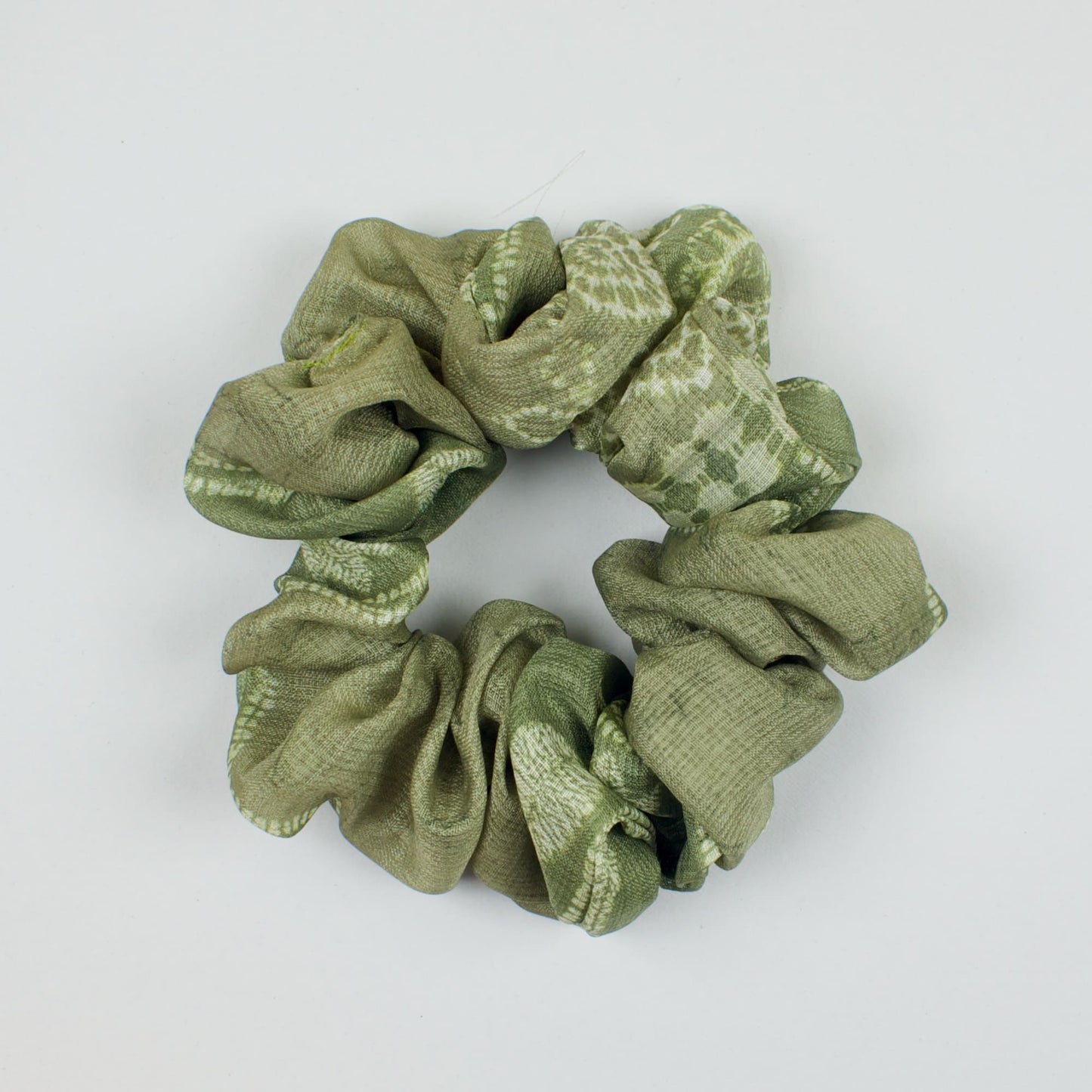 Green Checked scrunchie product view