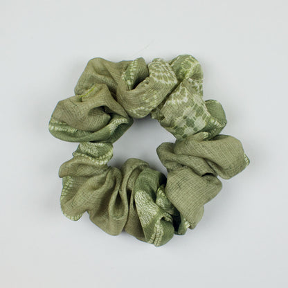Green Checked scrunchie product view