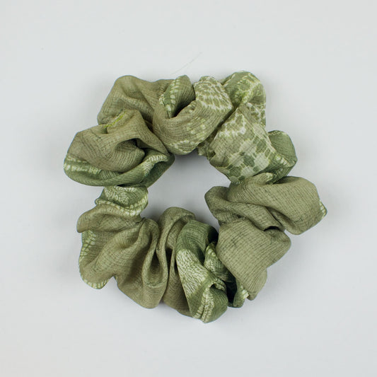 Green Checked scrunchie product view