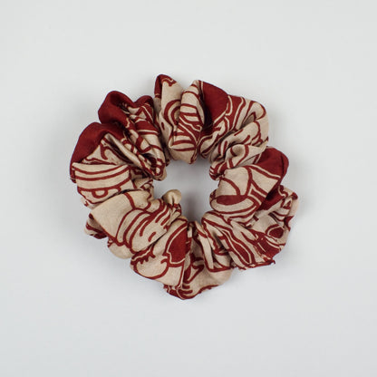 Red Ethnic Print scrunchie product view