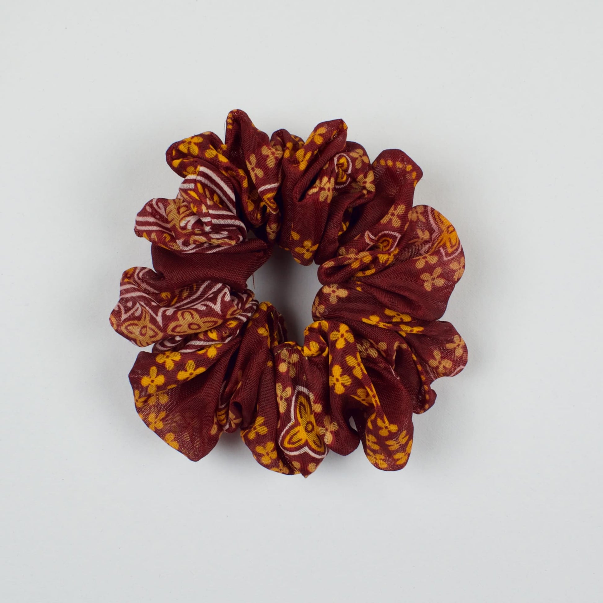 Red Floral Print scrunchie product view
