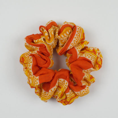 Orange Ethnic Print scrunchie product view