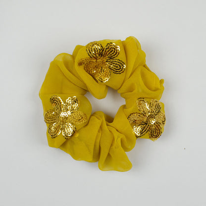 Yellow Embellished scrunchie product view