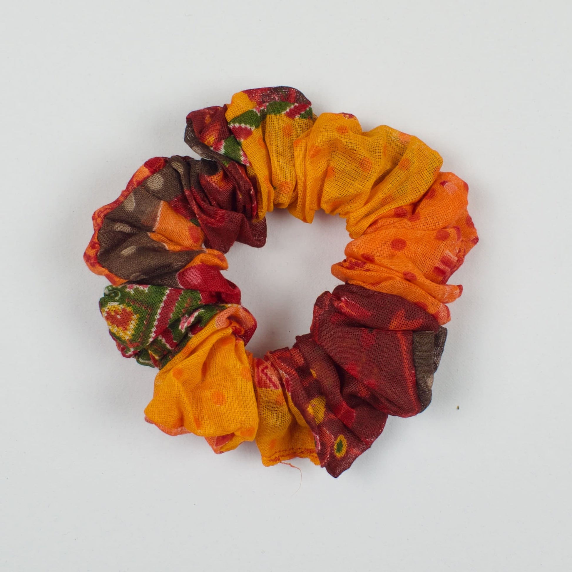 Orange Patchwork Print scrunchie product view